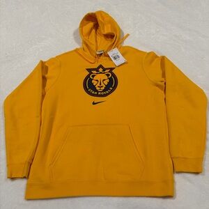 NWT Nike Utah Royals FC Bright Yellow Fleece Pullover Hoodie Super Soft